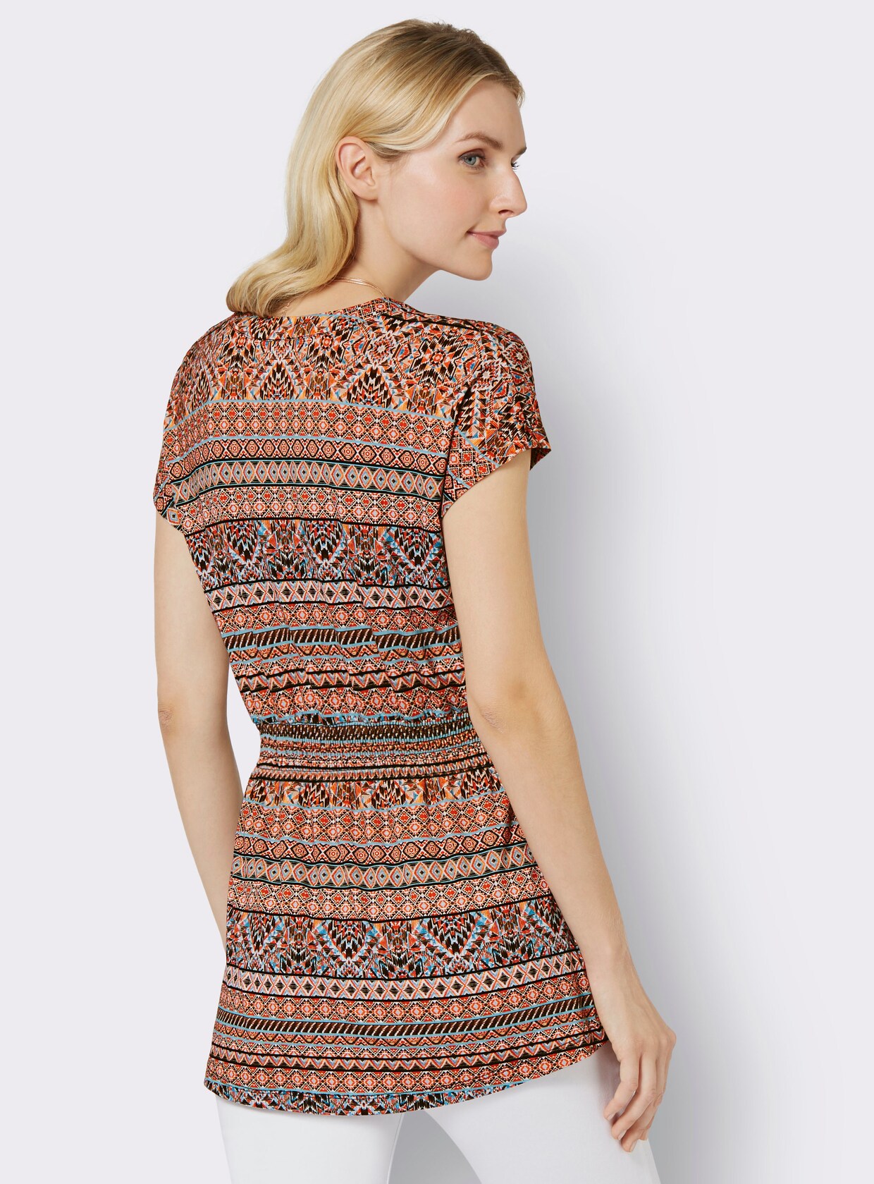 Print-Shirt - terra-ecru-bedruckt