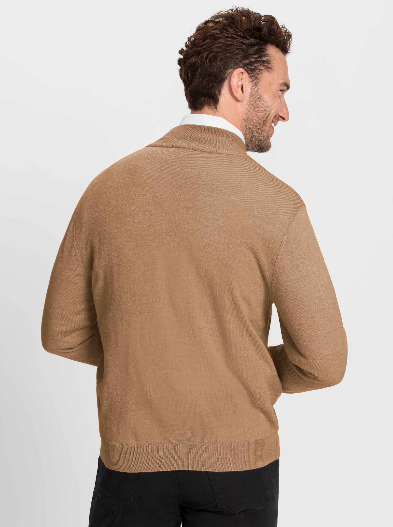 Marco Donati Strickjacke mit Reißverschluss - camel