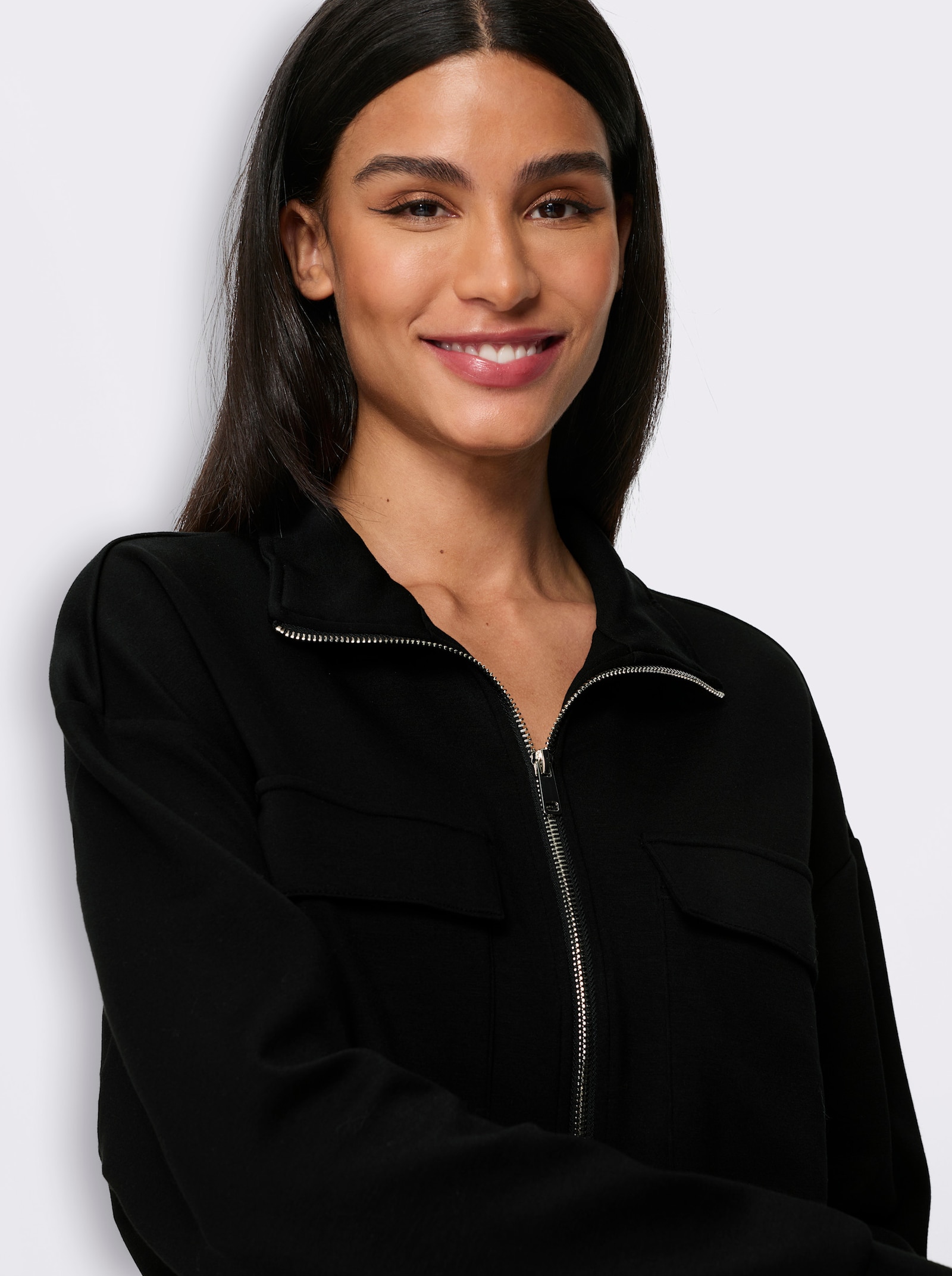 heine Jacke mit Tunnelzug in der Taille - schwarz