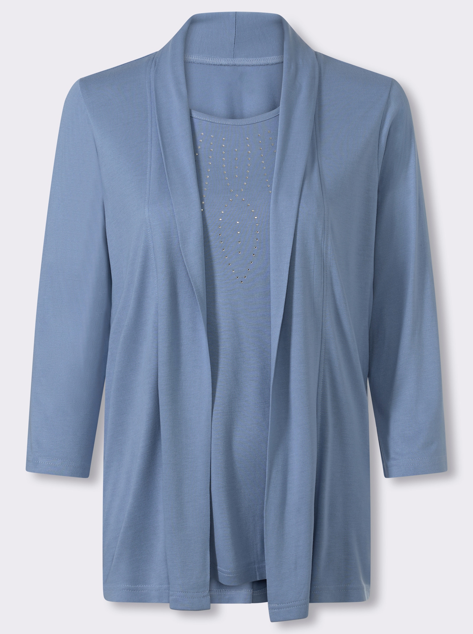 2-in-1-Shirt aus reiner Viskose - bleu
