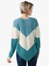 Pullover - turquoise gestreept
