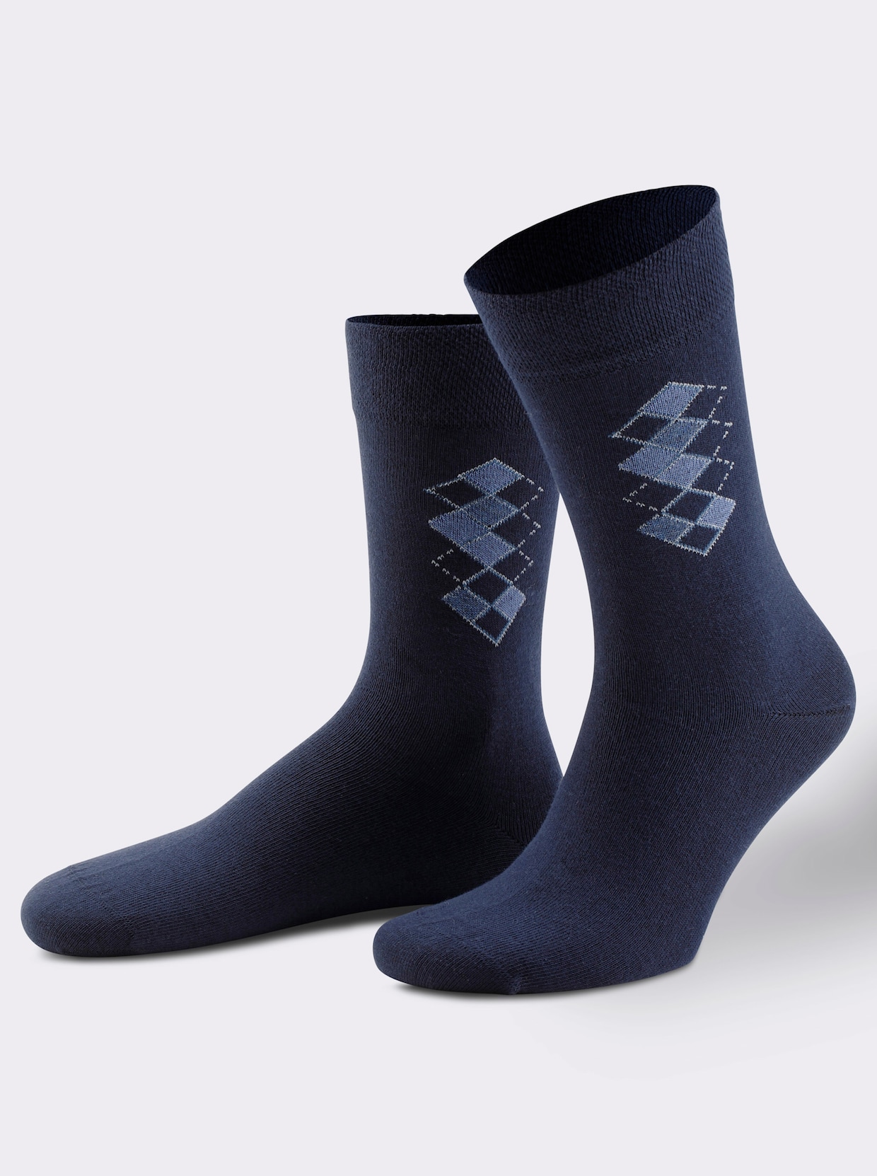 wäschepur Herren-Socken - marine-gemustert