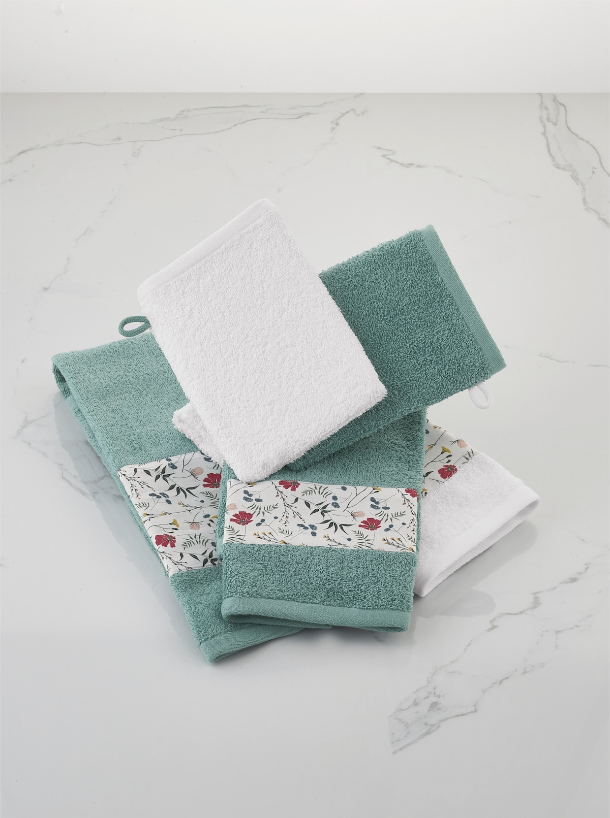 5tlg. Handtuch-Set - grün