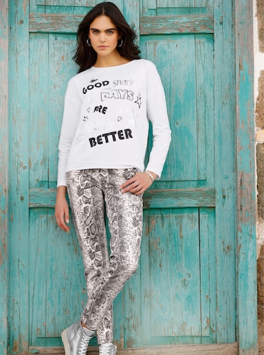 heine Langarmshirt mit silberfarbenen Details - ecru