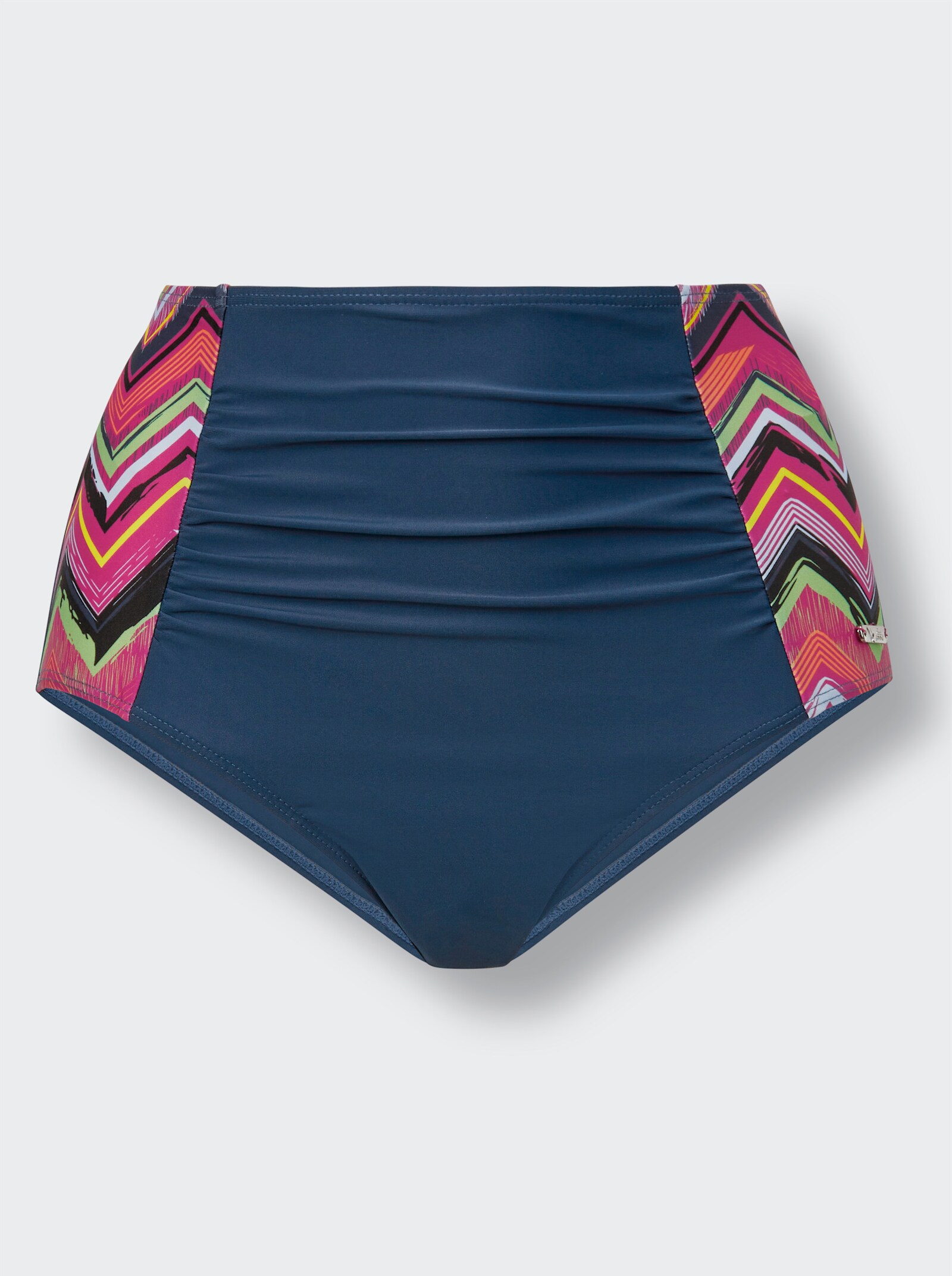 feel good Tankini-Oberteil mit Raffungen - dunkelblau-gemustert