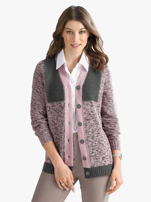 Strickjacke - rosé-grau