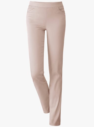 Stretch-Jeans mit Rundum-Dehnbund - sand