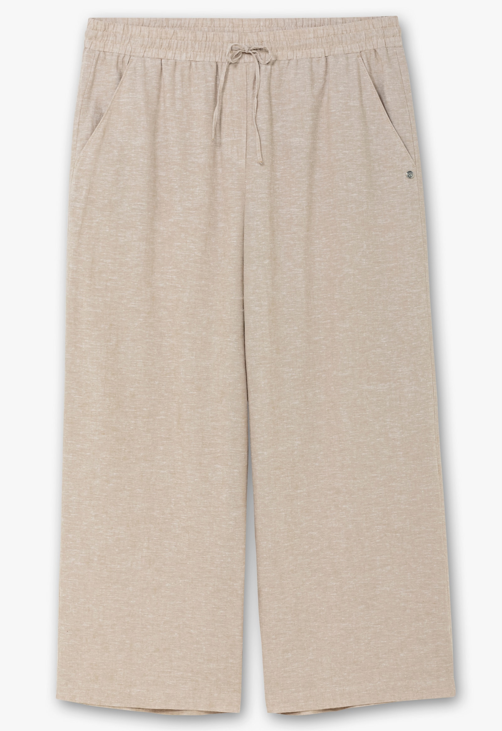 sheego Jogg Pants aus Leinen-Mix, weite Form - beige