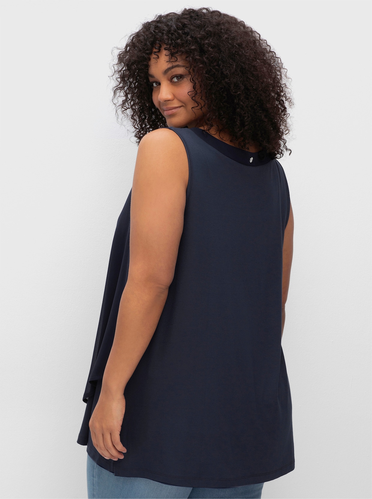 sheego 2-in-1-top - diepblauw