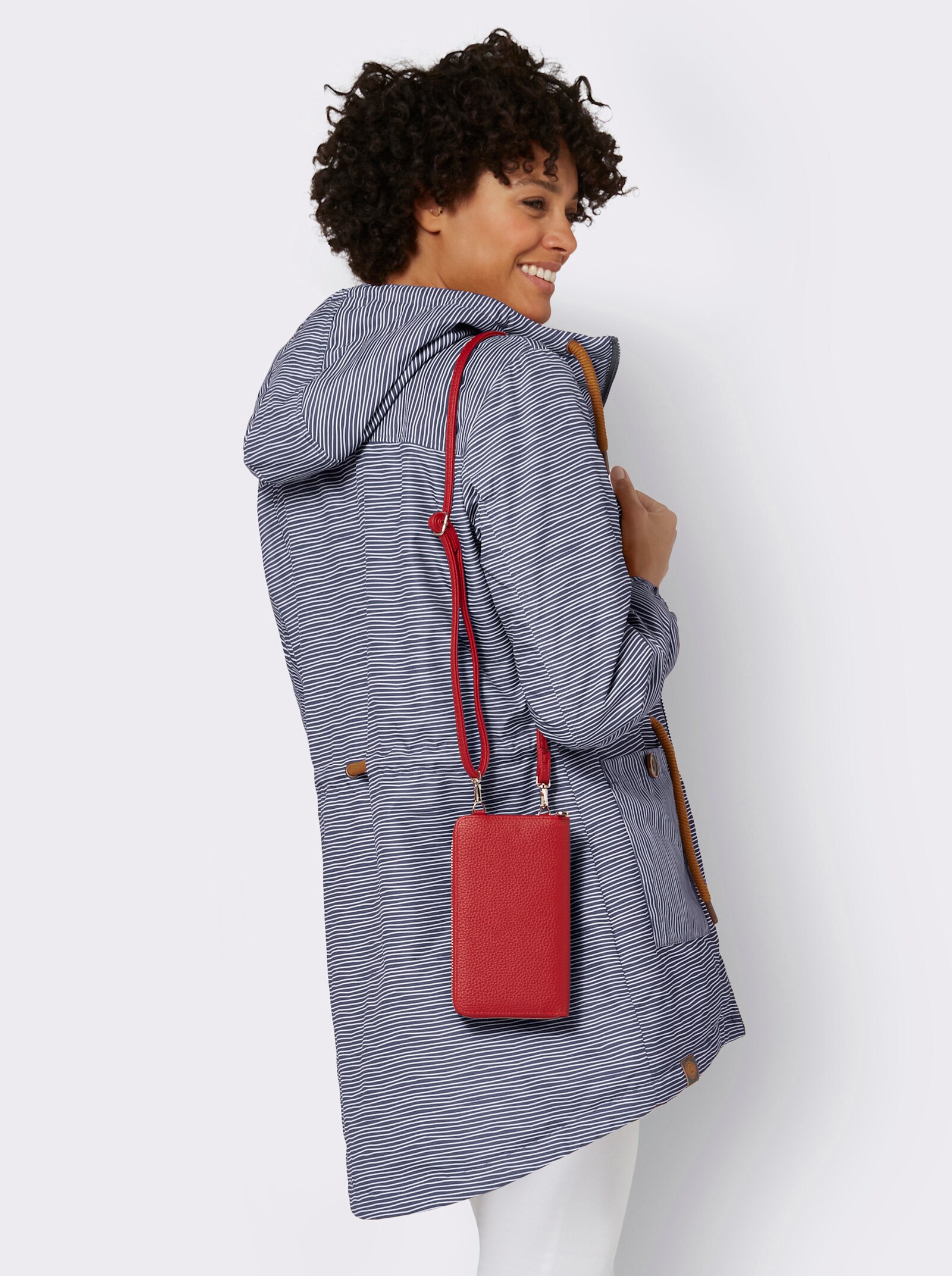 Jacke wind- und wasserabweisend - marine-weiß-geringelt