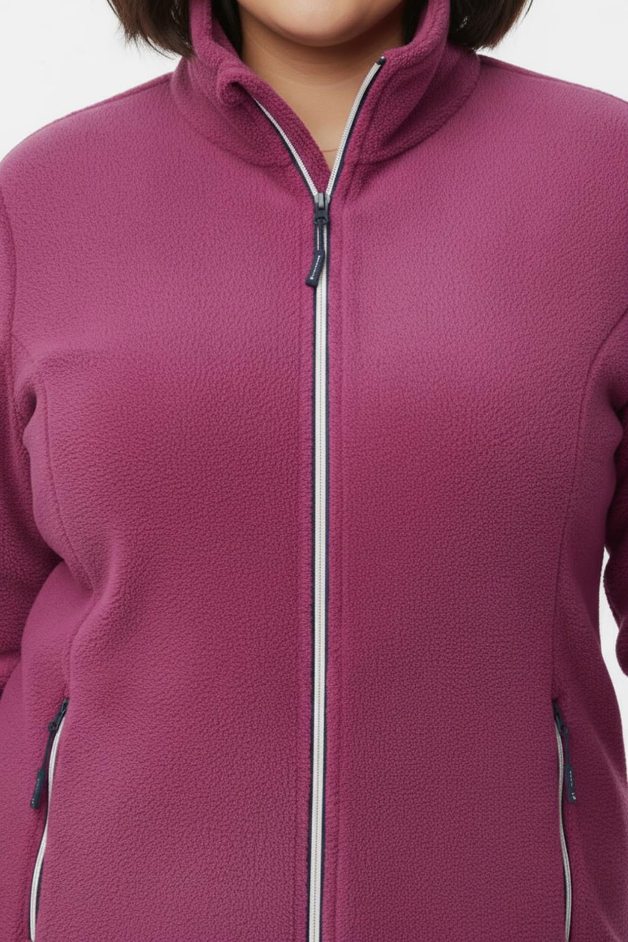 Fleecejacke mit Reißverschluss-Taschen - magenta