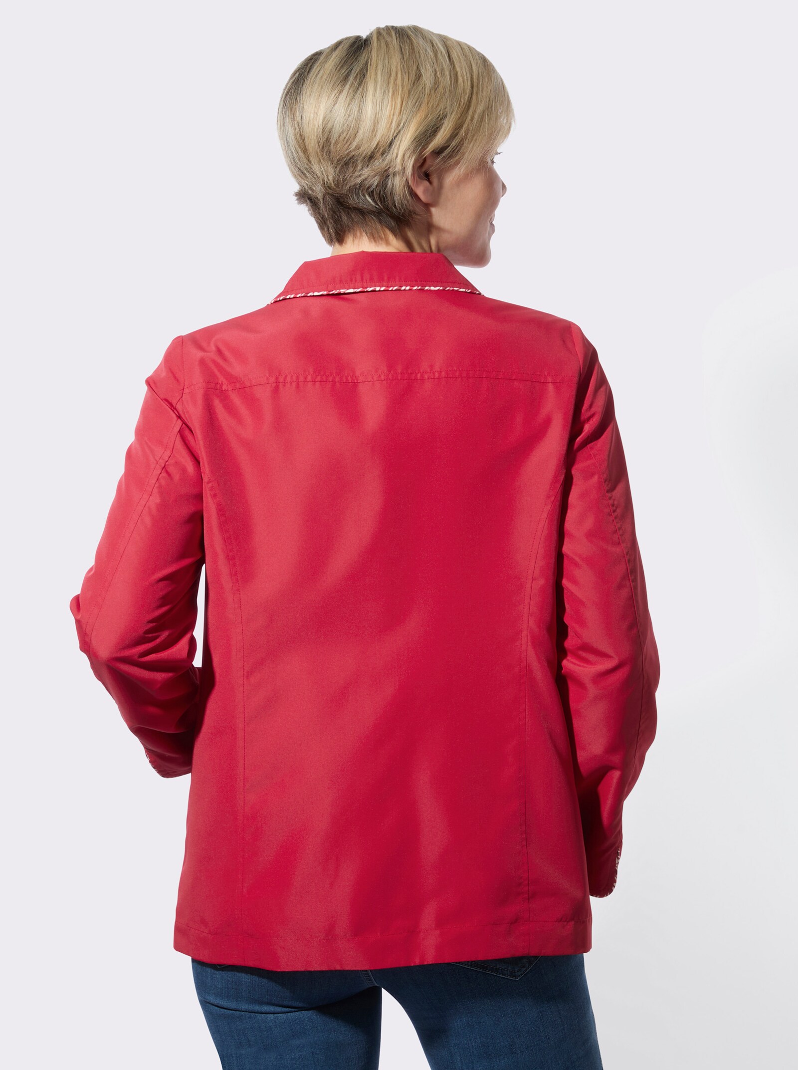 Übergangsjacke mit Cord-Paspelierungen - rot