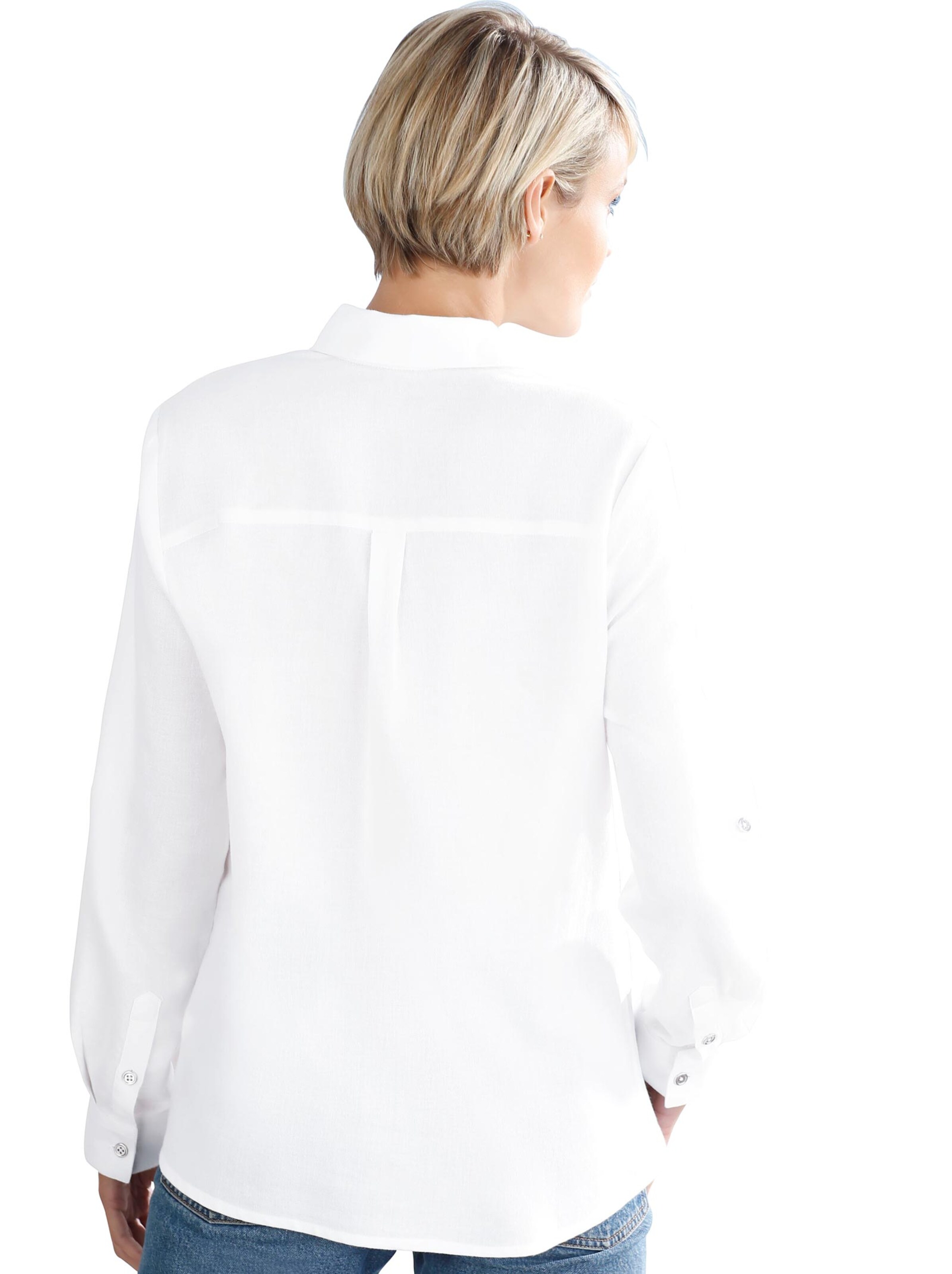 Flanell-Bluse - weiß