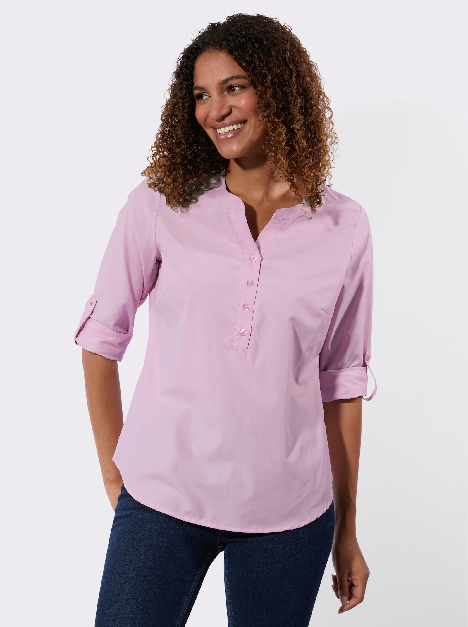 Tunika mit Kellerfalte hinten - rosé