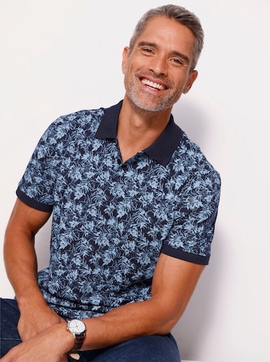 Poloshirt - marine-bleu-bedruckt