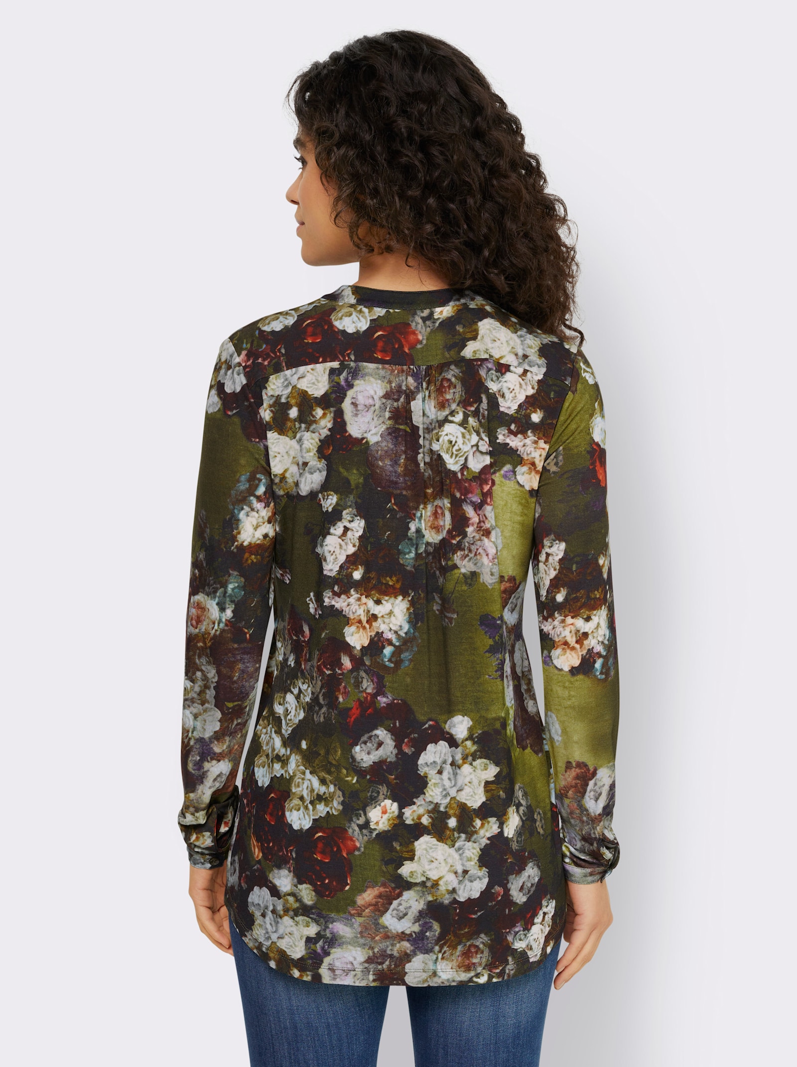 heine Blusenshirt im Blüten-Dessin - khaki