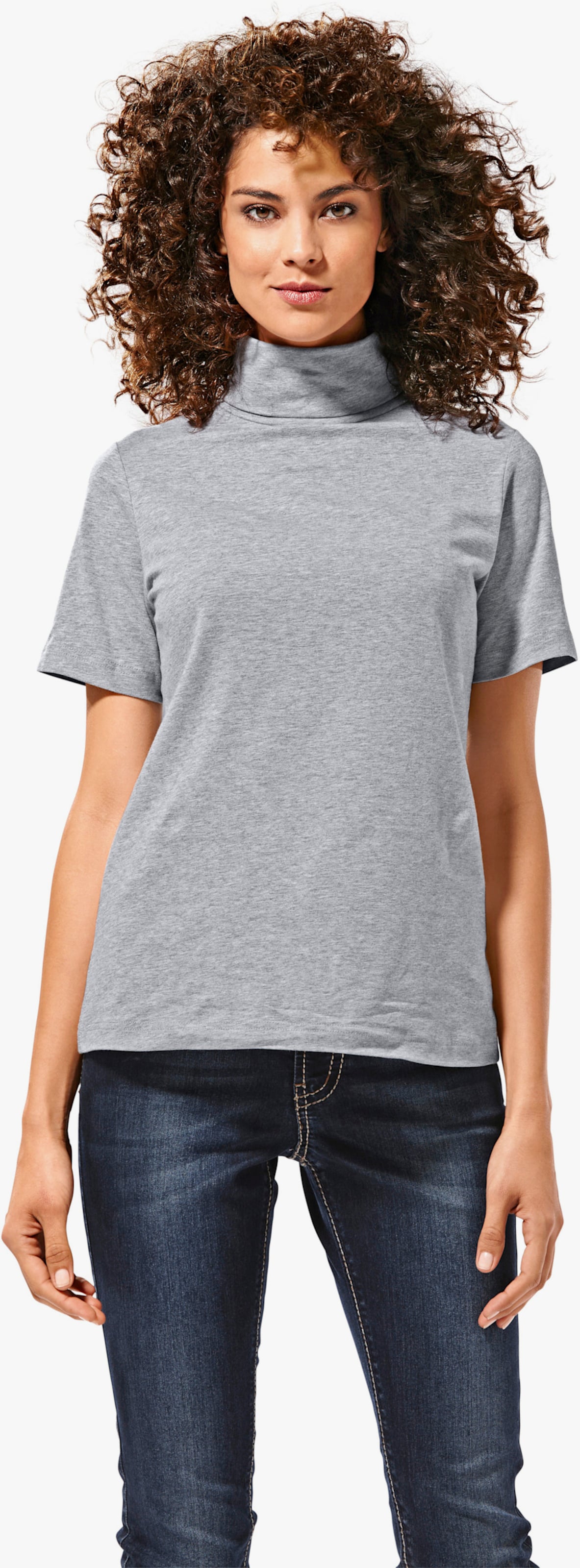 heine Rollkragenshirt in taillierter Form - grau-melange