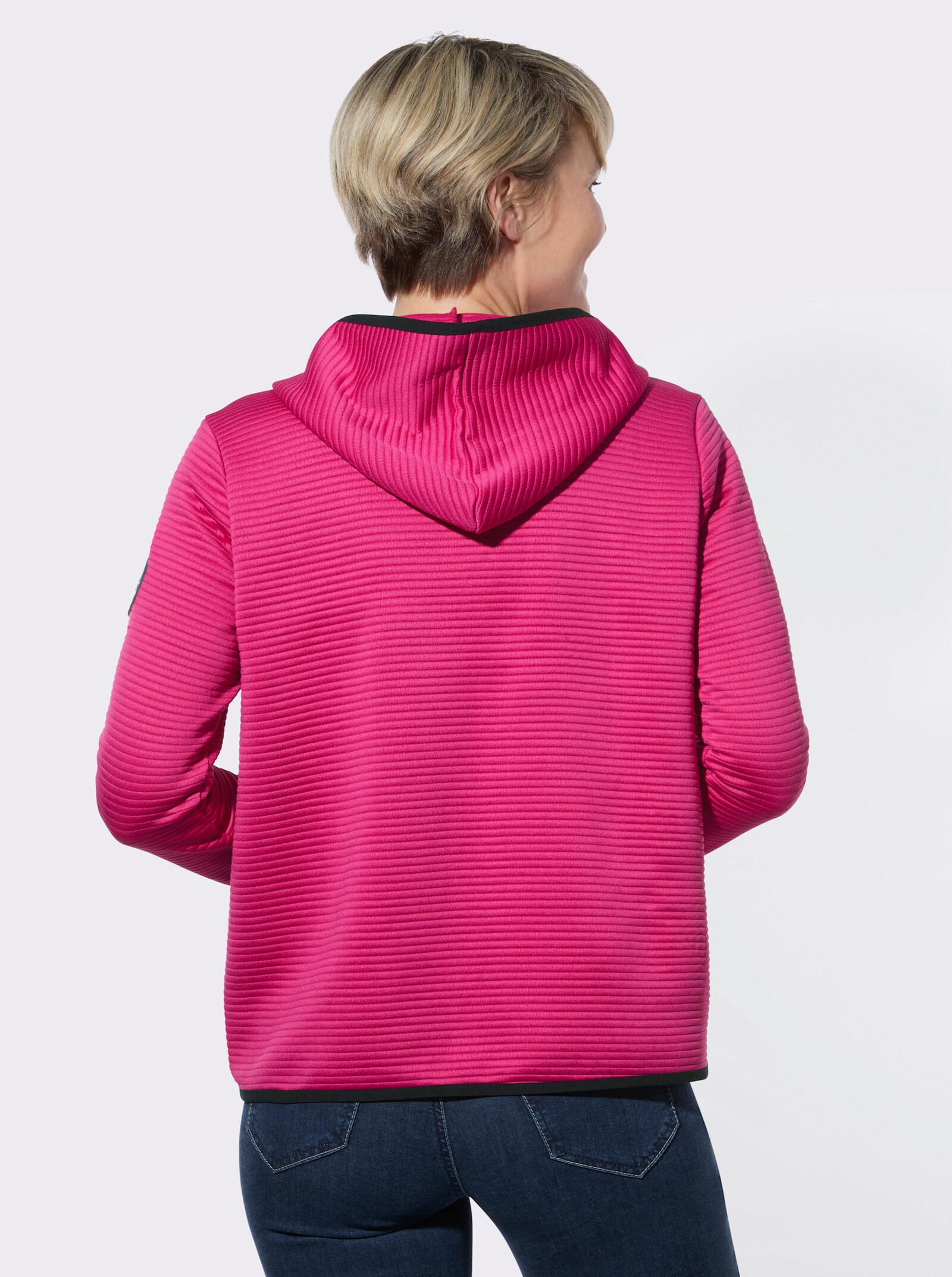 Shirtblazer mit Kapuze - fuchsia