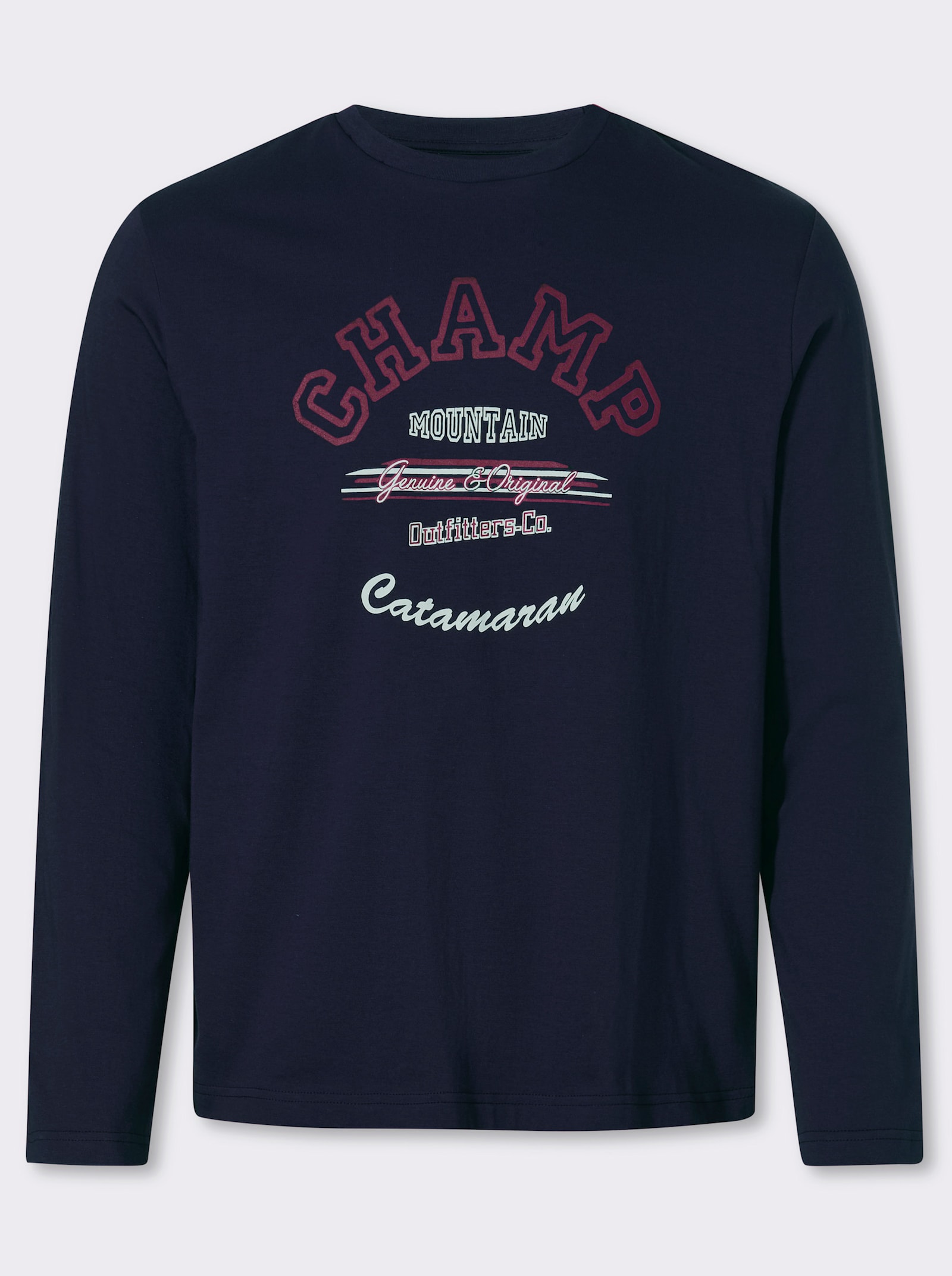 Catamaran Langarmshirt - marine-bedruckt