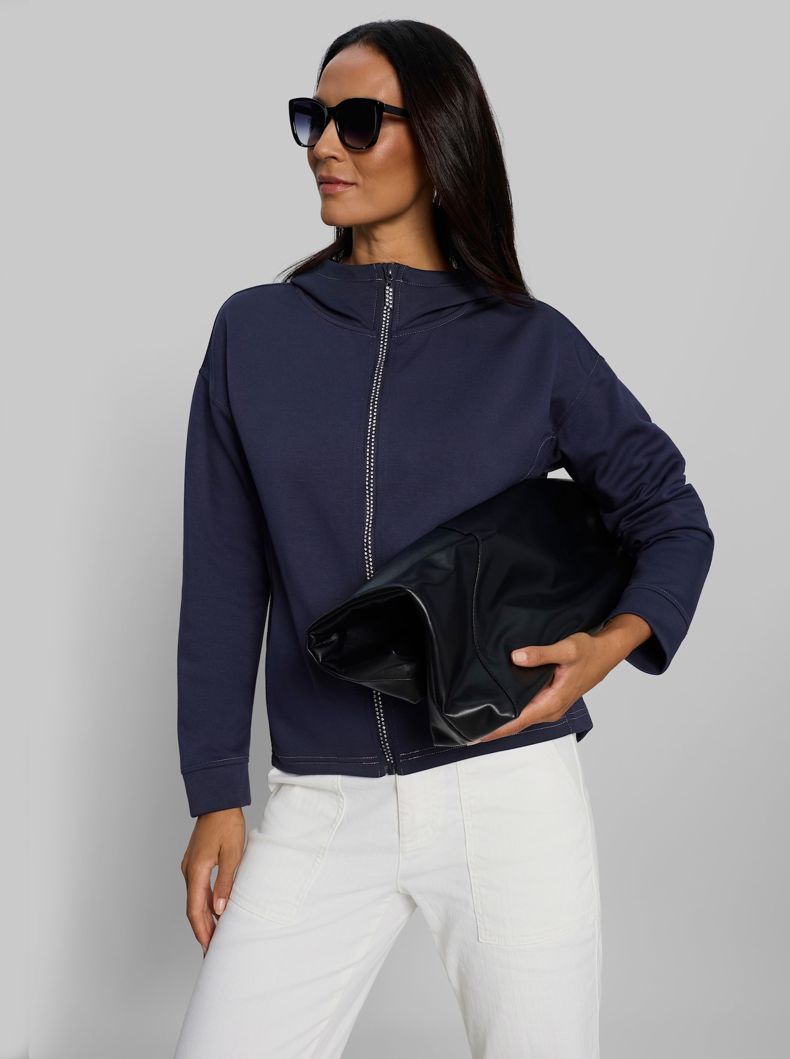 heine Shirtjacke mit Kapuze - marine