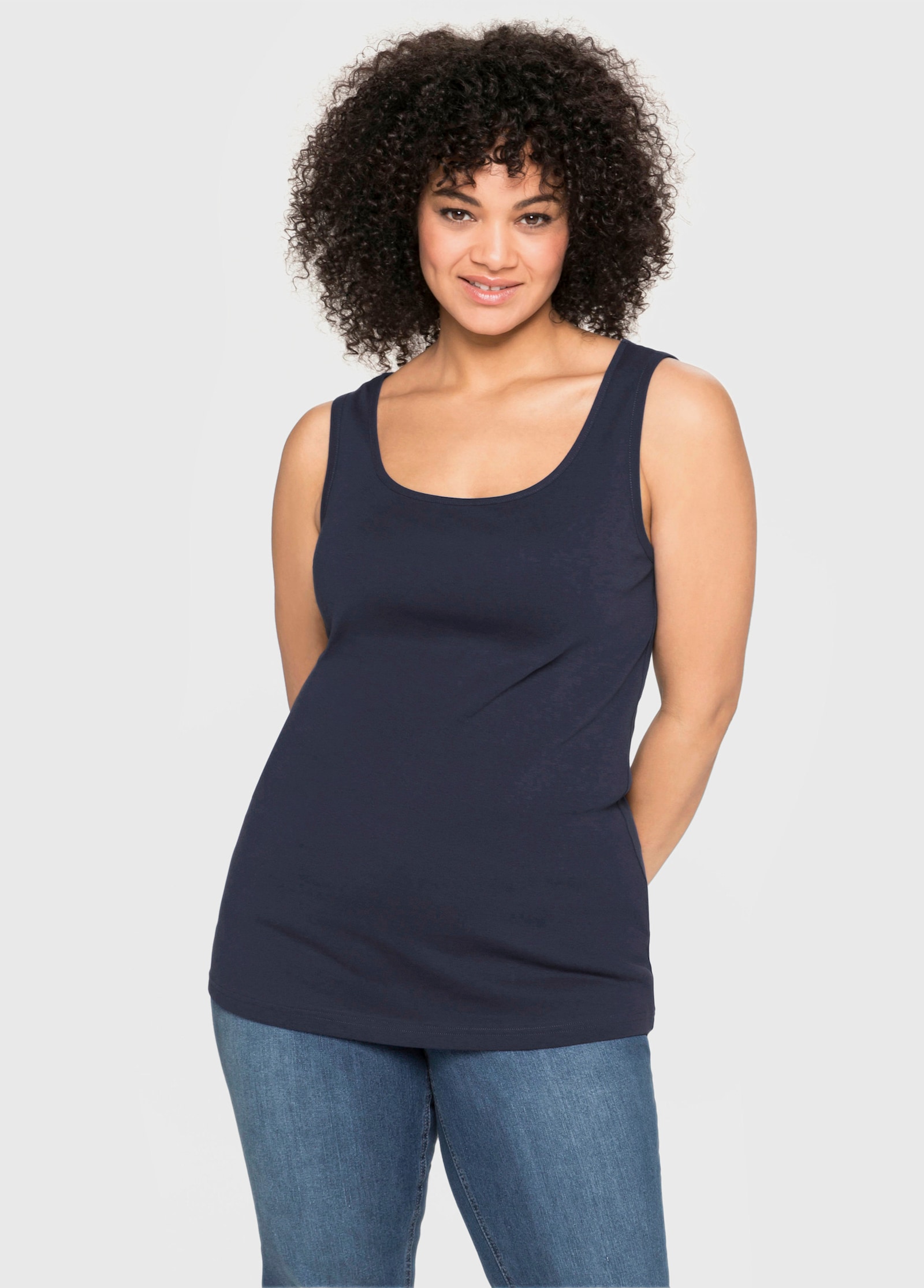 sheego Tanktop in Rippqualität - marine
