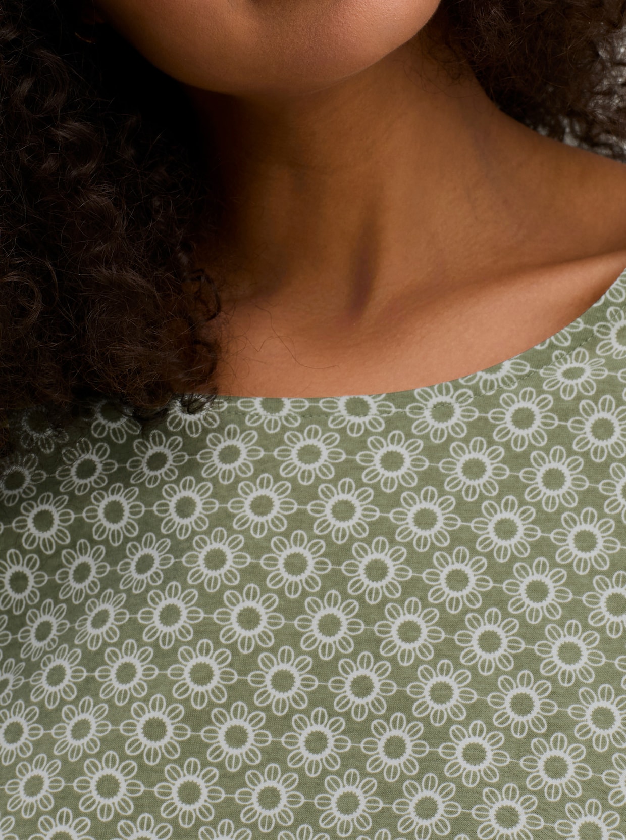 Langarmshirt im Minimal-Dessin - schilf-ecru-bedruckt