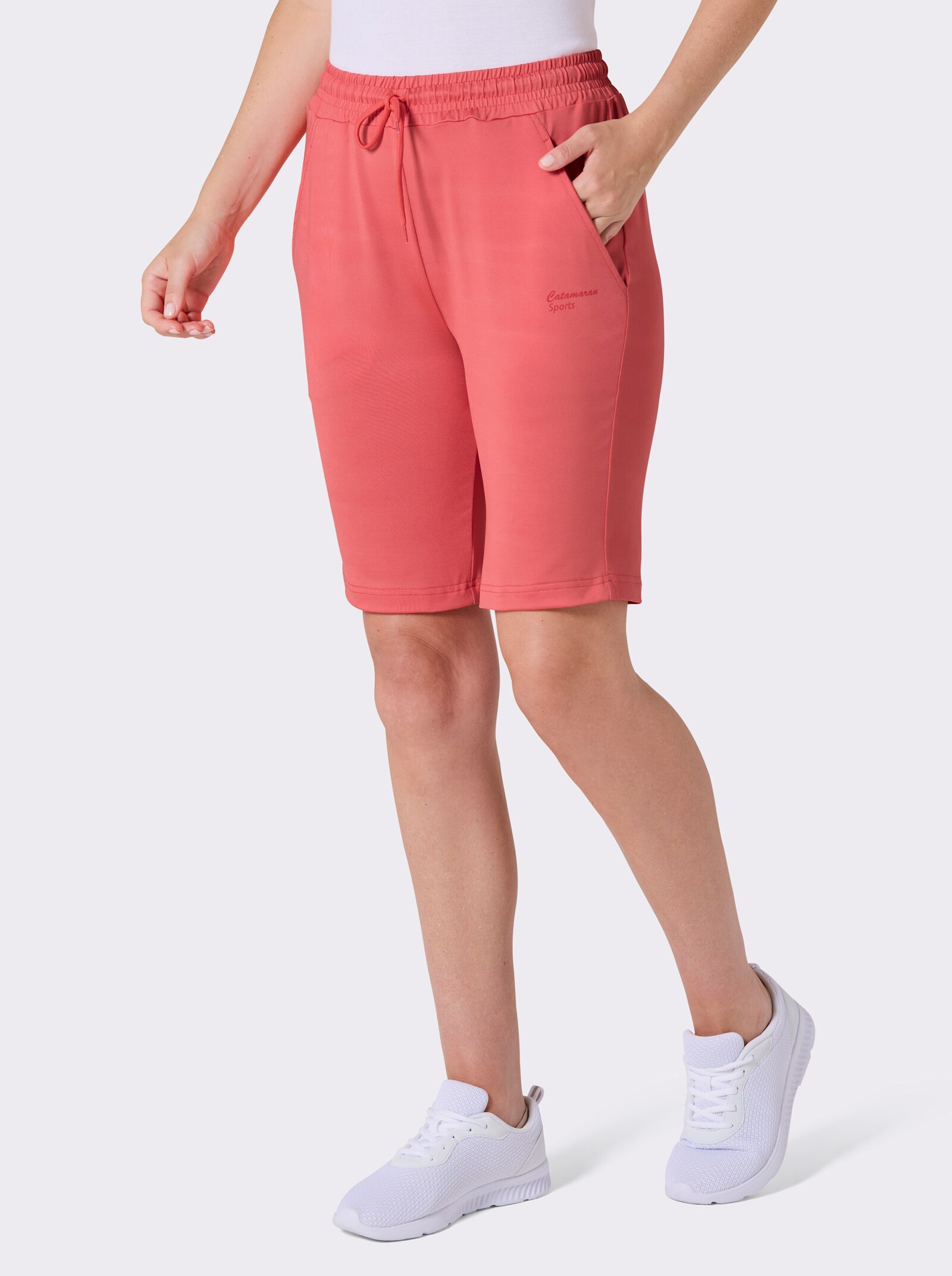 Catamaran Sports Funktionshose in Bermudas-Länge - koralle