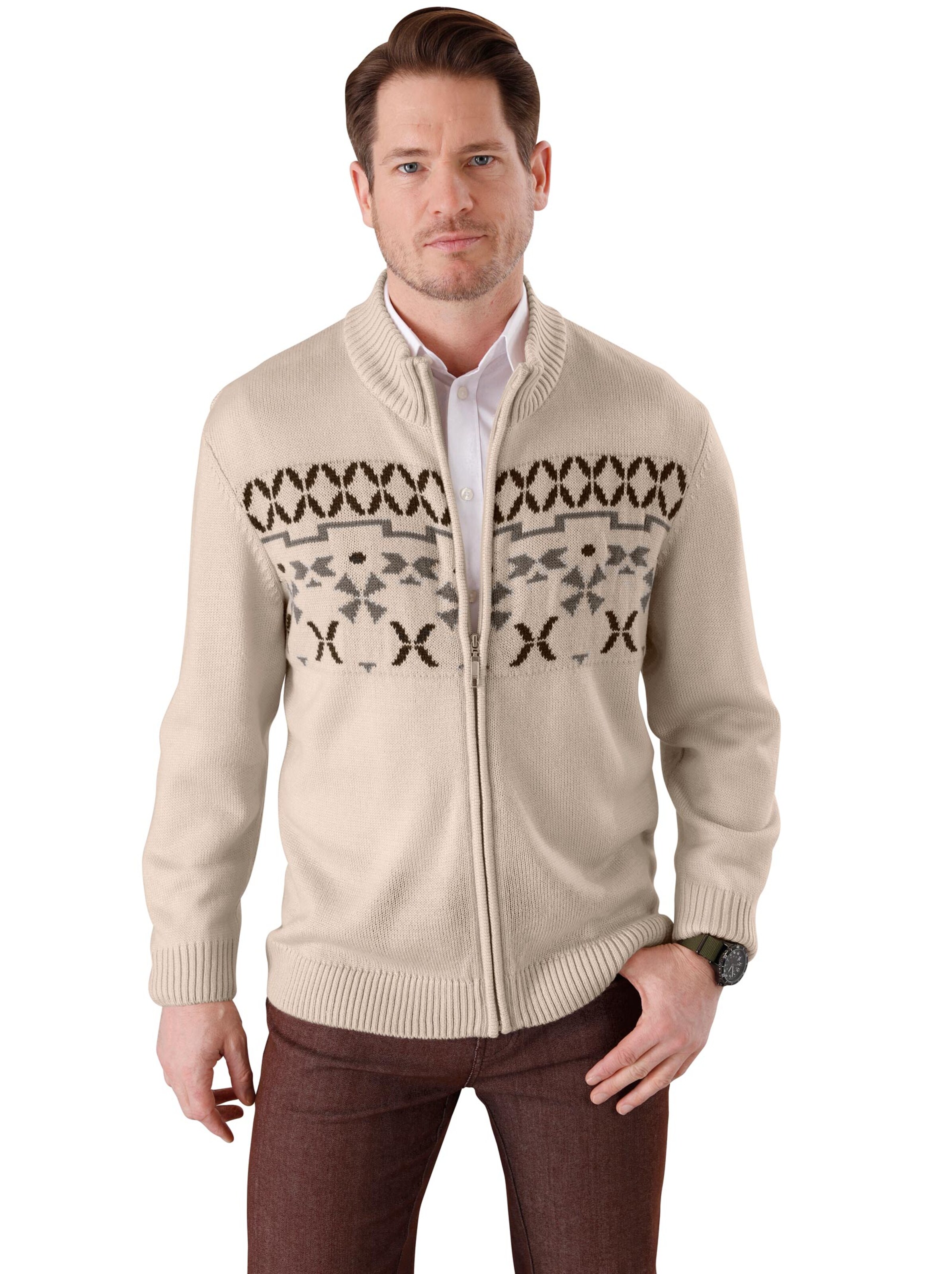 Strickjacke - stein-gemustert