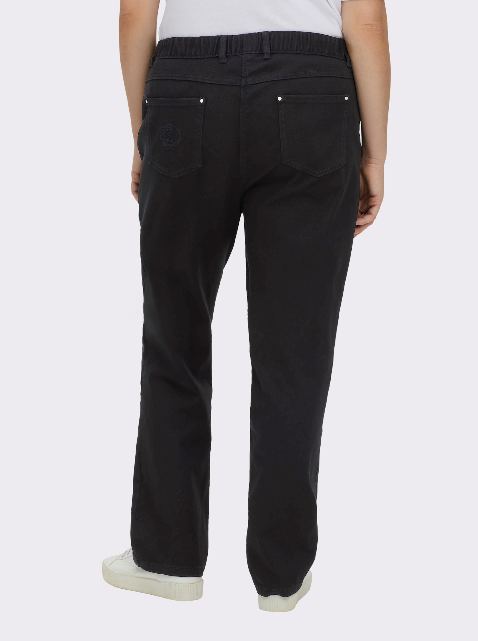 5-Pocket-Jeans mit innenliegendem Dehnbund - schwarz