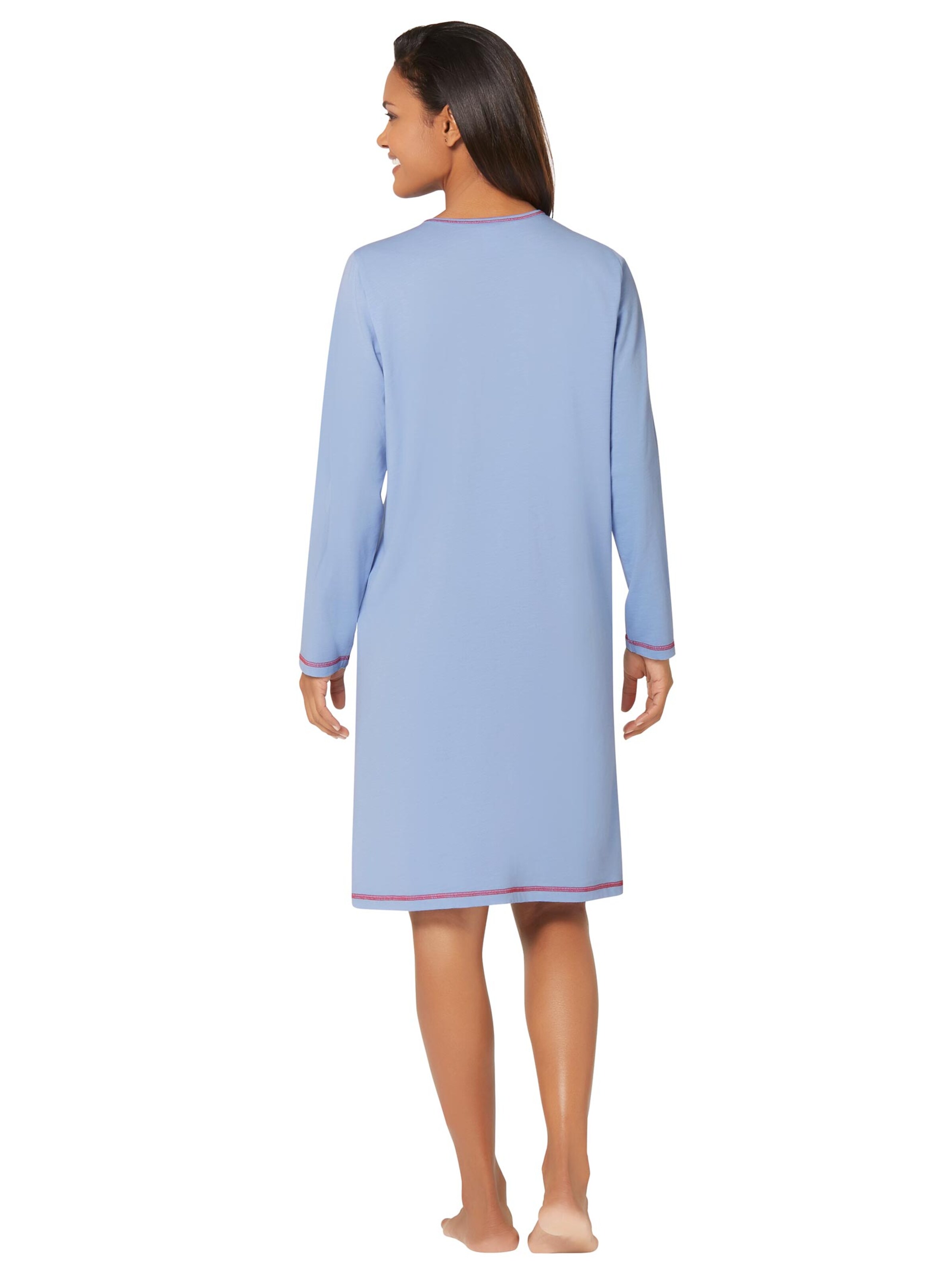 wäschepur Nachthemden - blau-bedruckt + blau