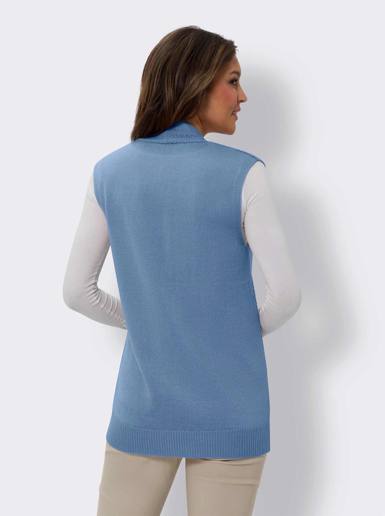 Pletená vesta - modrá