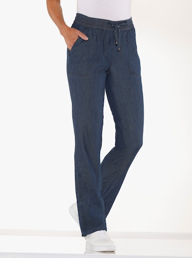 Jeans med resår - blue-stone-washed