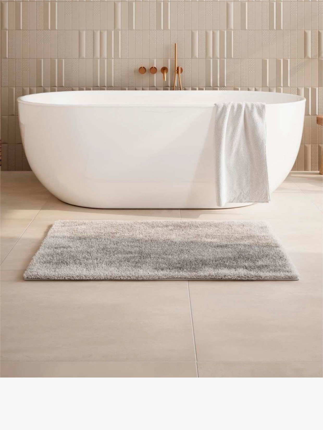 Grund Badematte - silberfarben