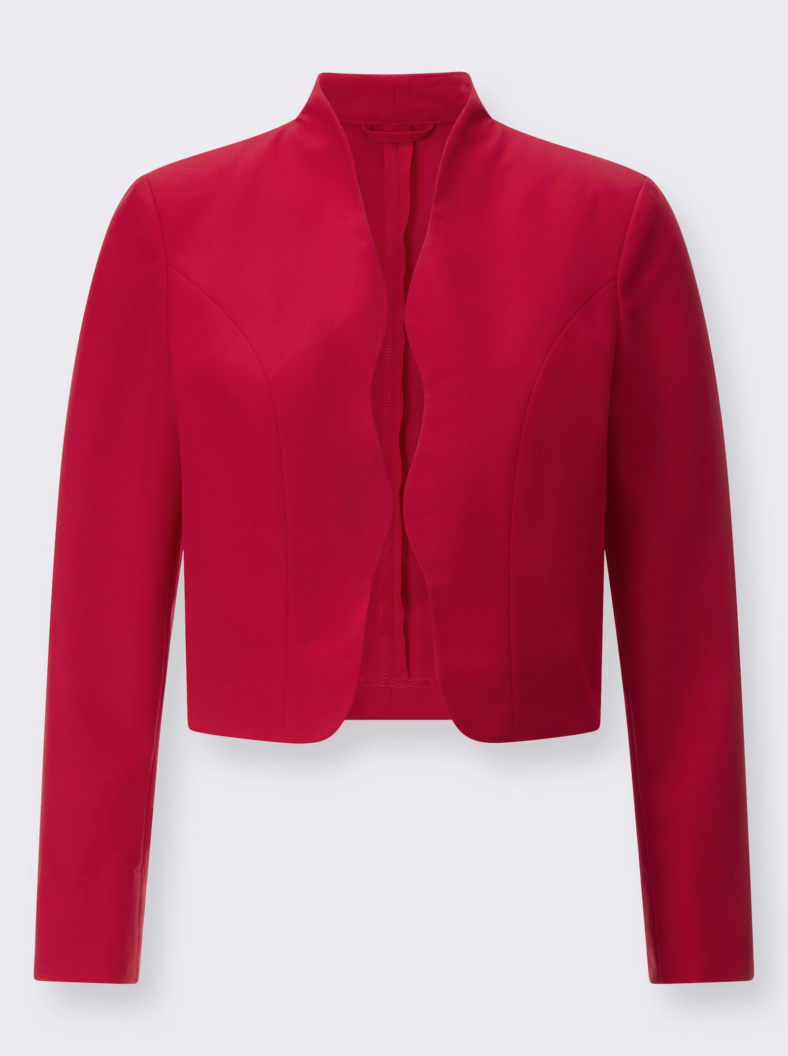 Bolerojacke mit Wellenabschluss, Stehkragen - rot