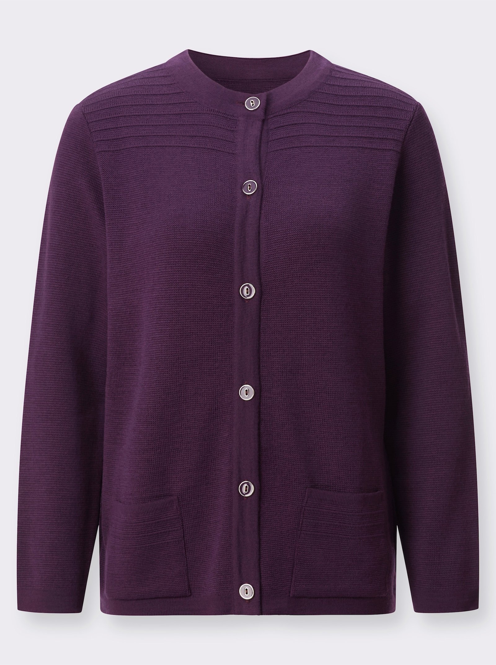 Strickjacke mit Schmuckknöpfen - traube