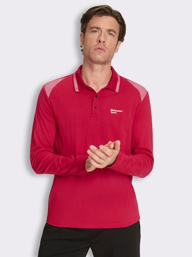Catamaran Sports Langarm-Poloshirt mit Jacquard-Einsätzen - rot