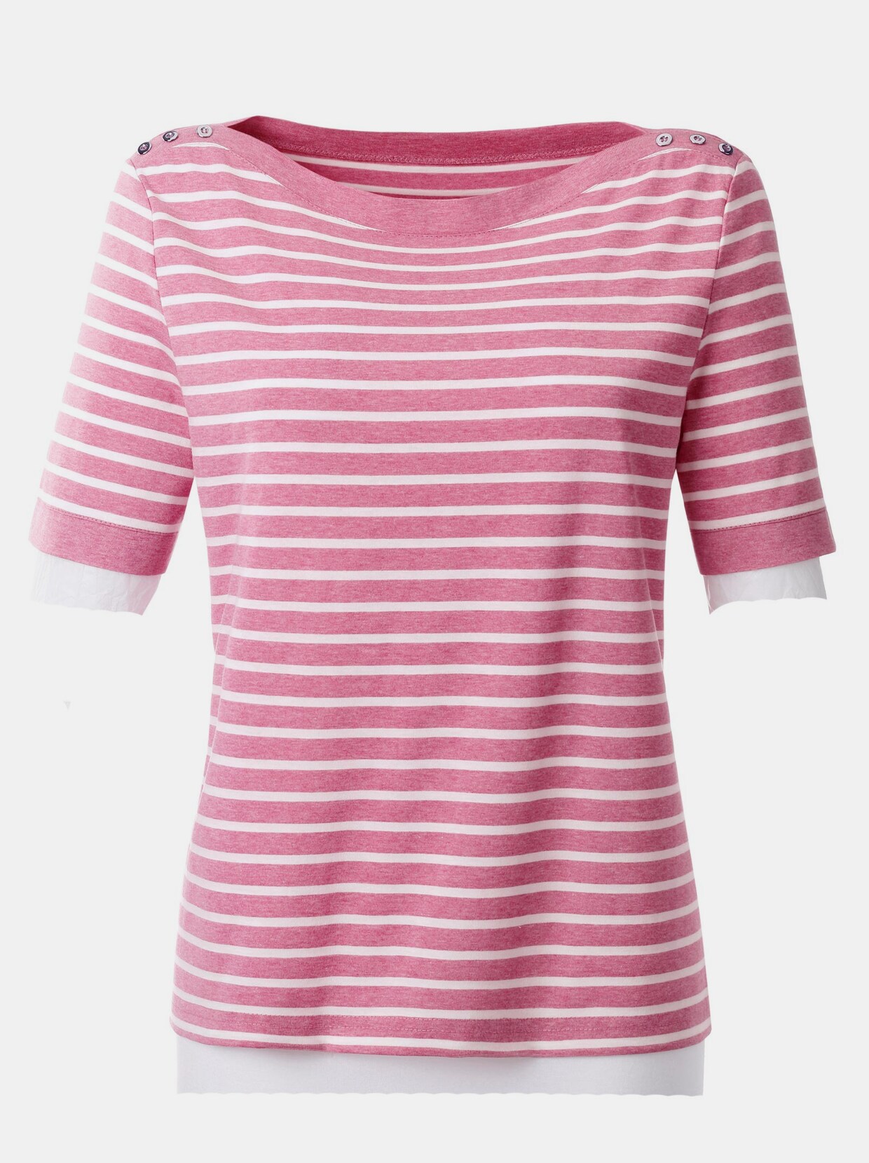Shirt met korte mouwen - roze/wit