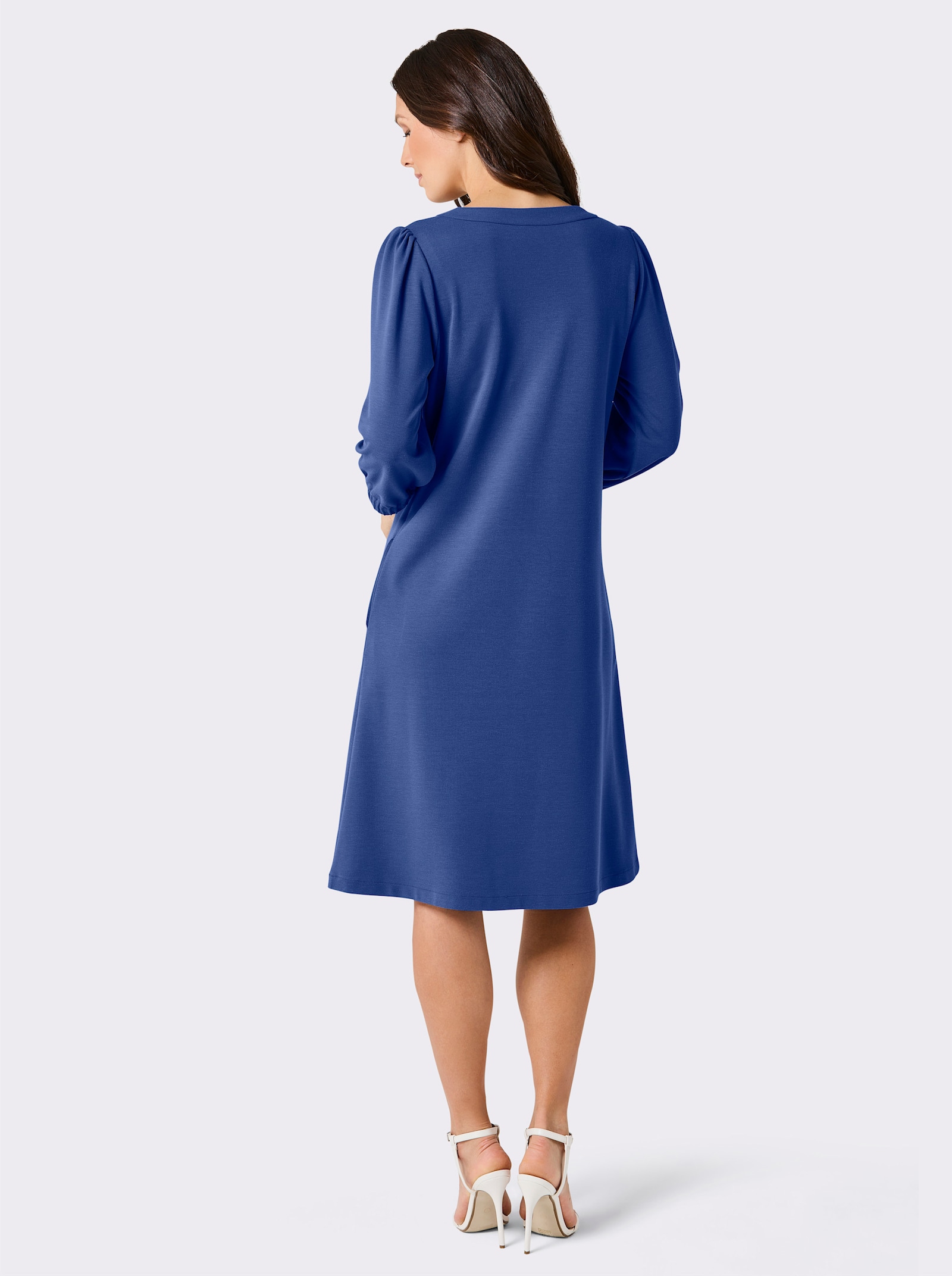 CREATION L PREMIUM A-Linien-Kleid mit edlem Seiden-Schimmer - royalblau