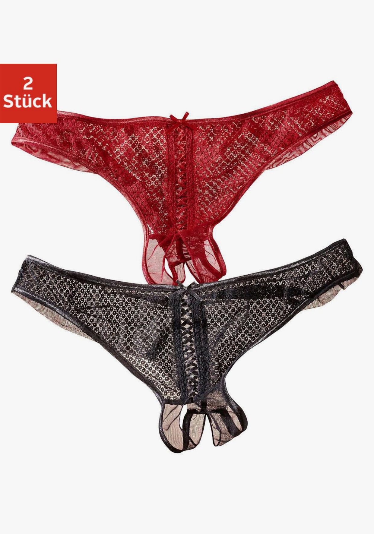 petite fleur gold String-Ouvert - rot+schwarz