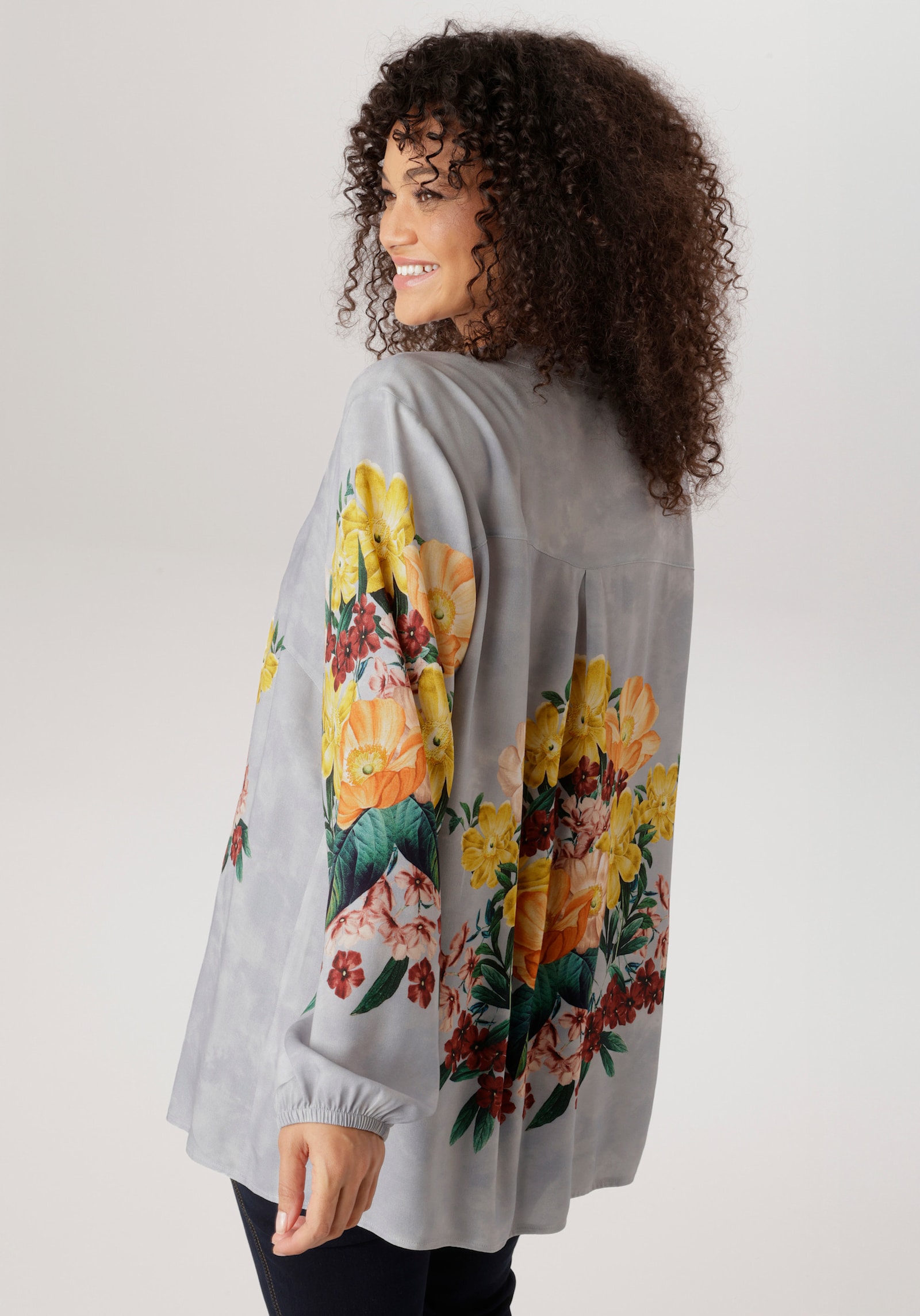 Aniston PLUS Schlupfbluse - hellblau-bedruckt