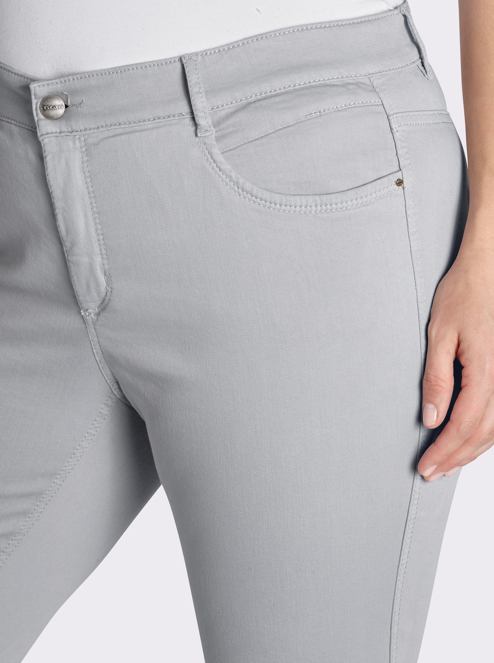 Ascari Stretch-Jeans in Röhren-Form - grau