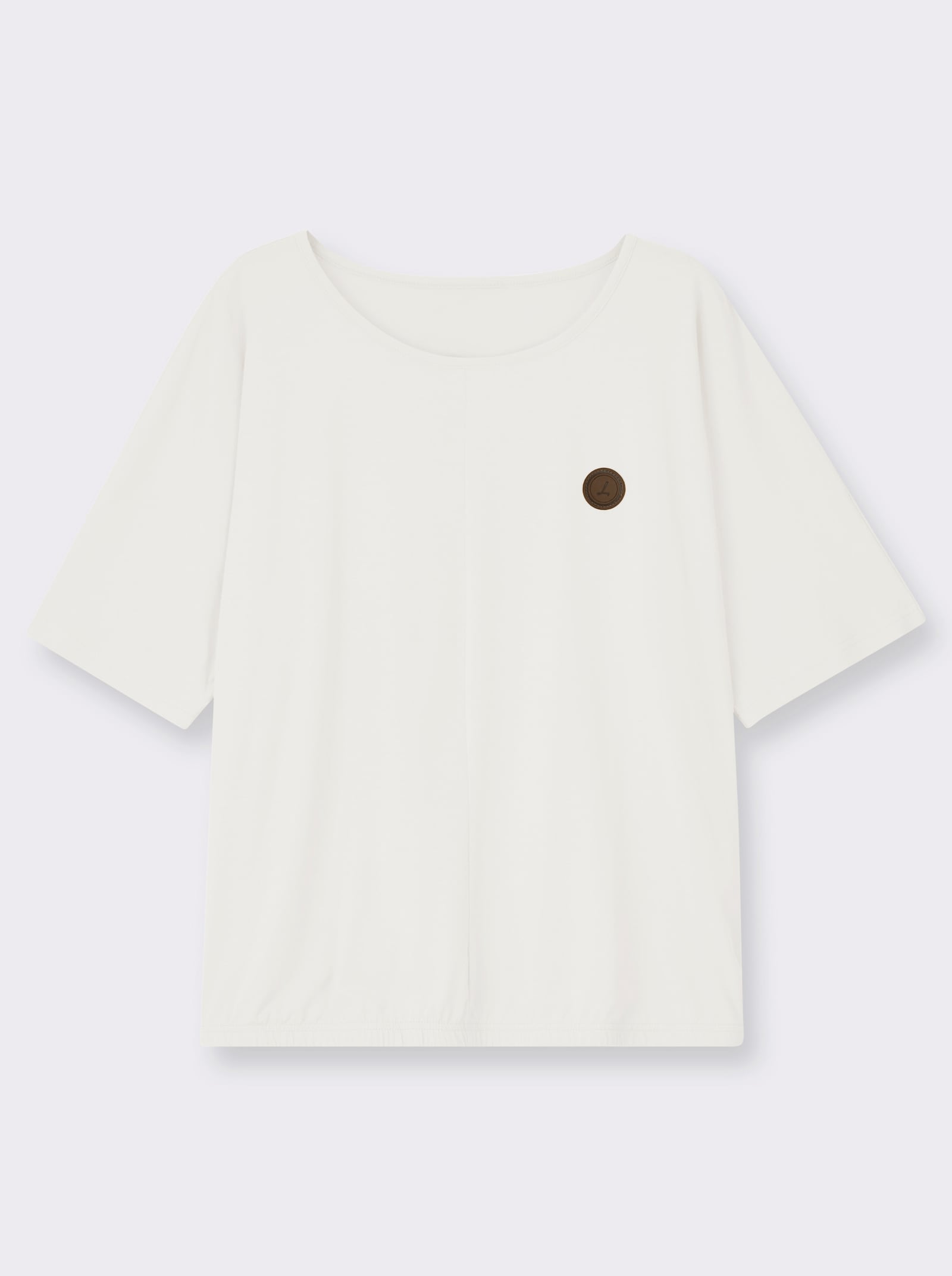 Kurzarmshirt mit Fledermausärmeln - ecru