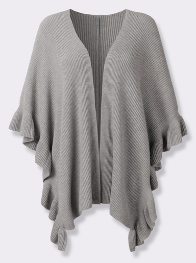 heine Poncho en tricot - gris chiné