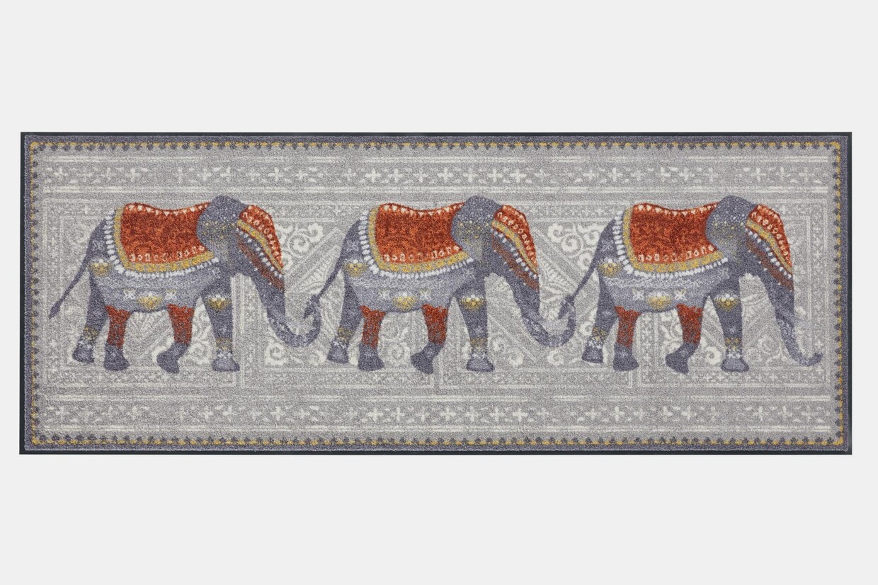 Salonloewe Fußmatte - grau-orange
