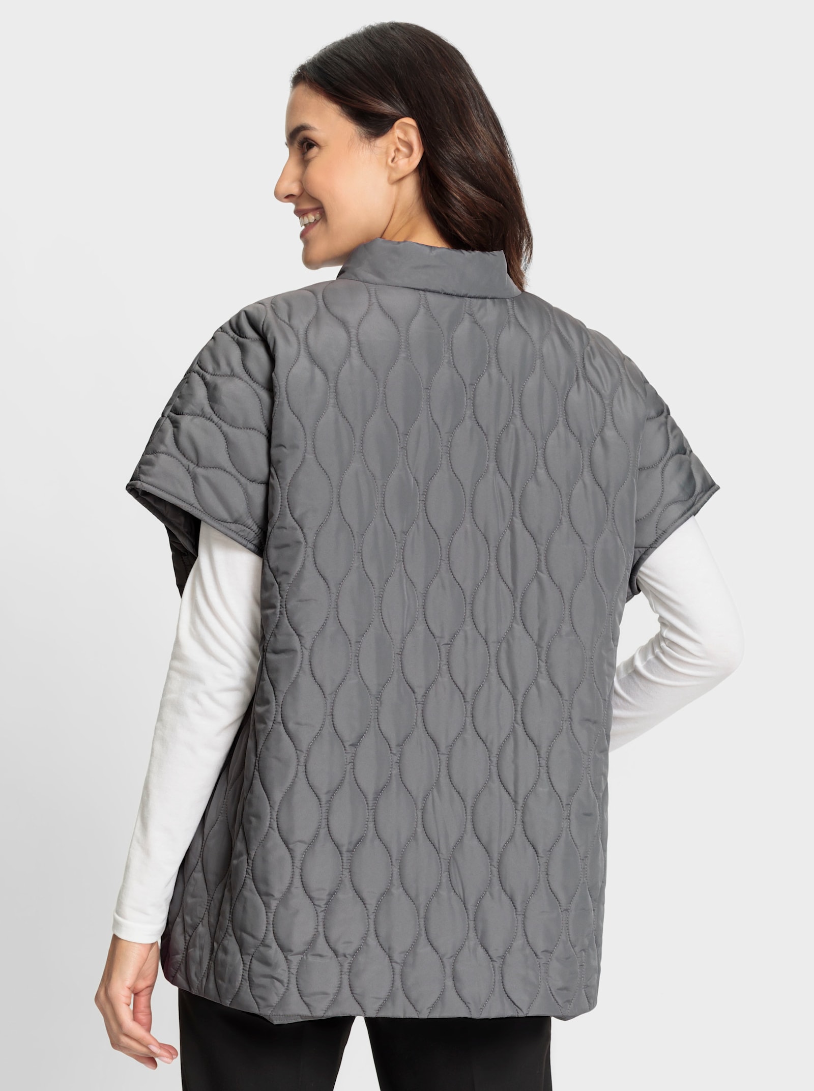 Steppweste in Oversize-Schnitt - grau