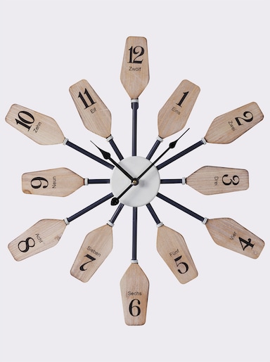 heine home Wanduhr - natur-schwarz