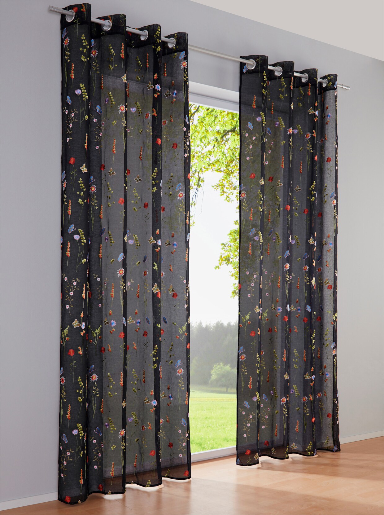 heine home Decoratieve vitrage - zwart