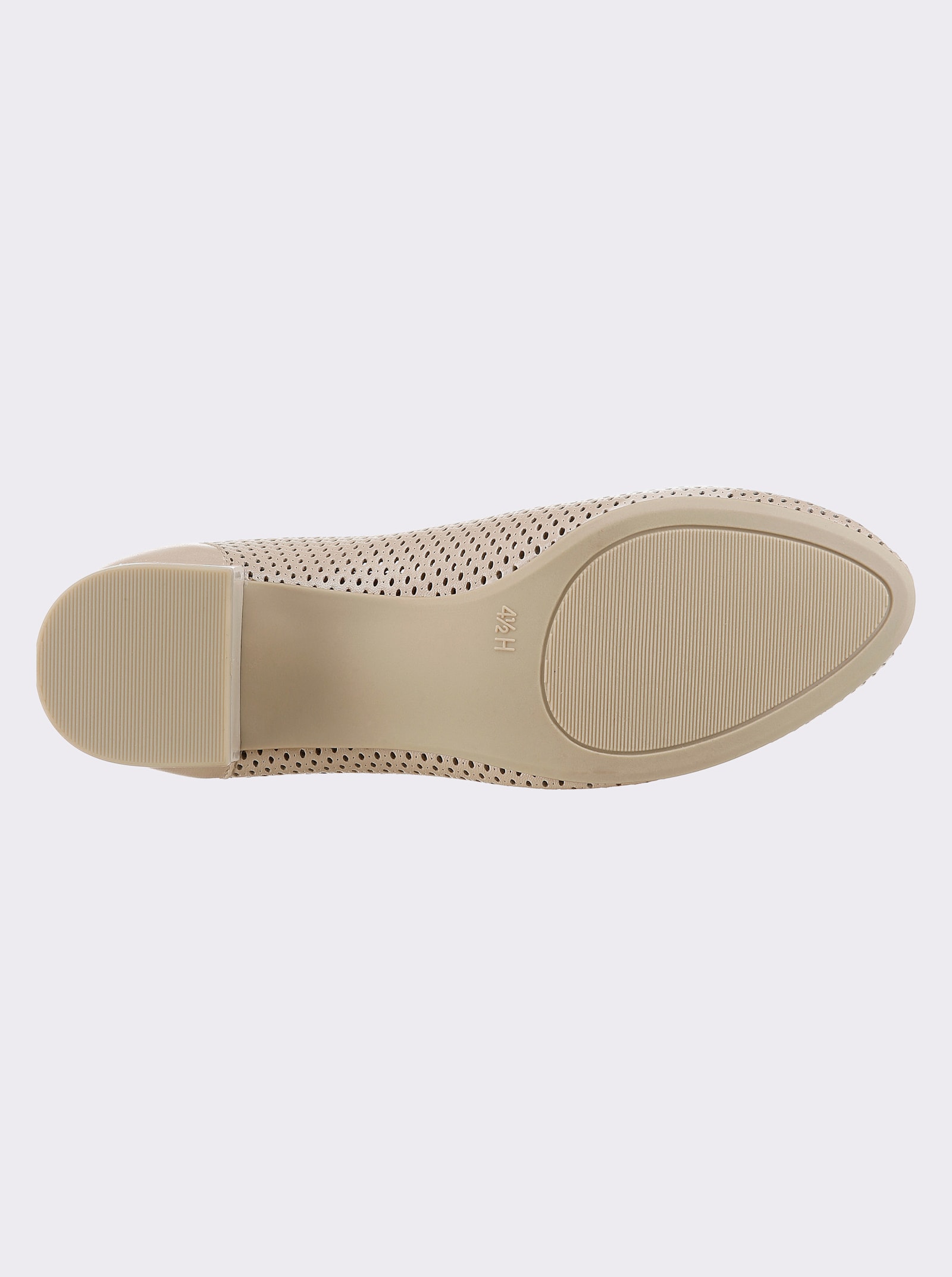 Caprice Pumps mit Lochmuster, aus Leder - créme