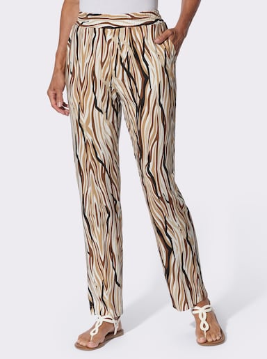 Schlupfhose mit Print - sand-camel-bedruckt