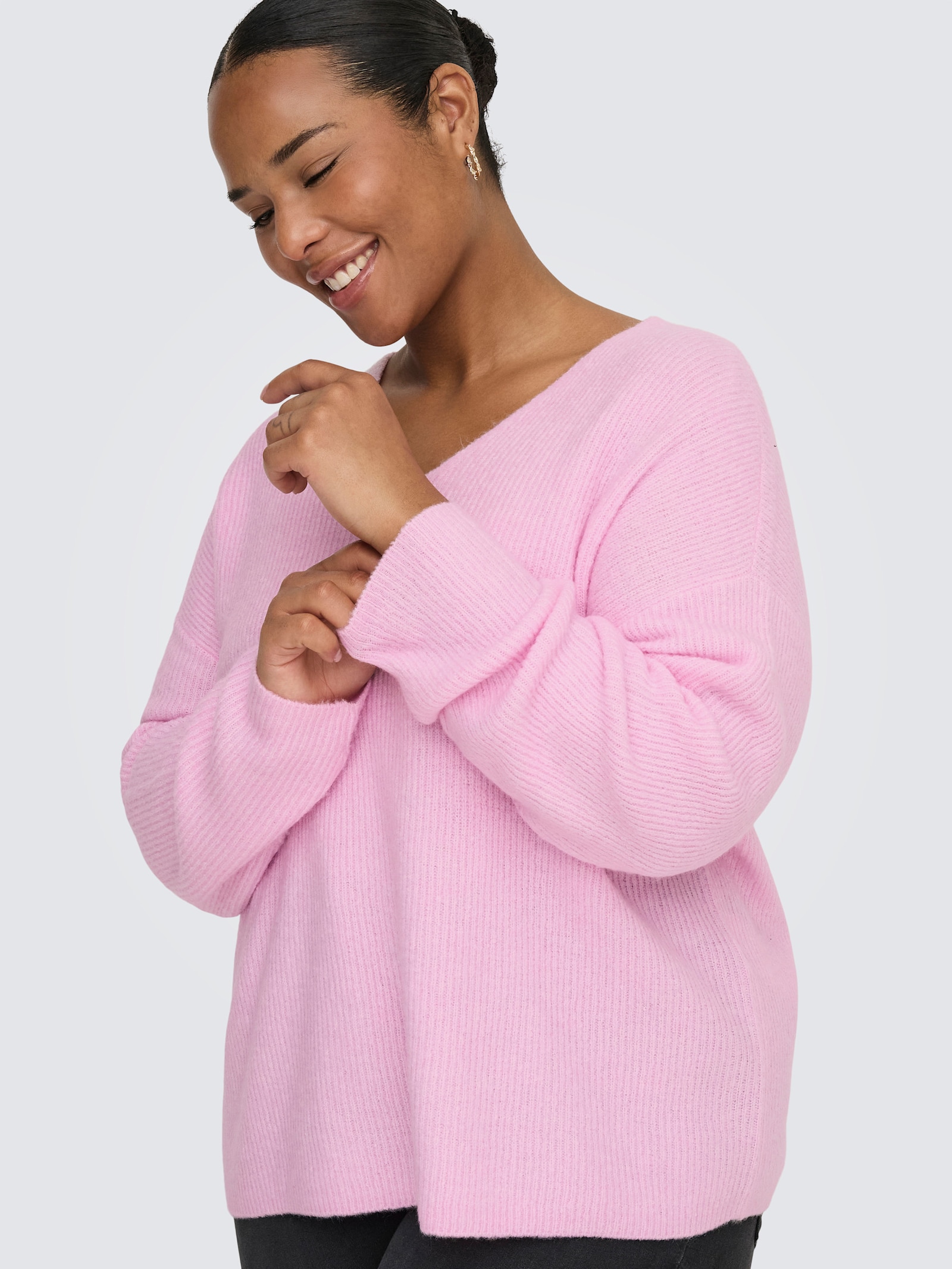 ONLY CARMAKOMA Strickpullover - pink lady